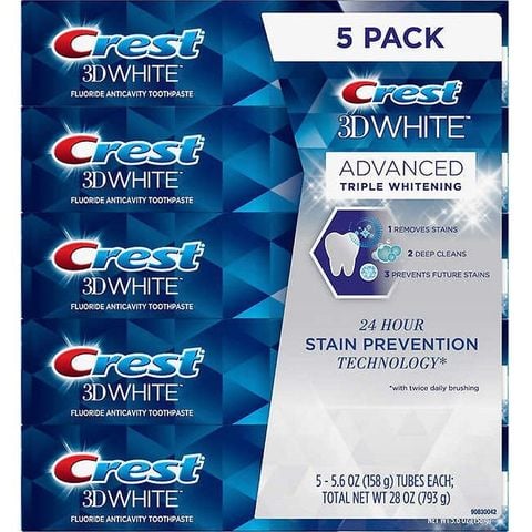 Kem Đánh Răng Crest 3D White Advanced Triple Whitening Toothpaste