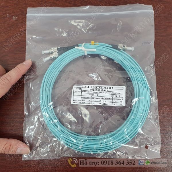  Dây nhảy quang Multi Mode ST-ST, OM3, 10 mét 
