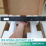  IKS-6726A-2GTXSFP-24-T |  Switch công nghiệp Rackmount 19'', 8 cổng điện có sẵn 10/100Mbps, 2 cổng COMBO điện và SFP Gigabit, Tùy chọn 2 Mô đun mở rộng cổng mạng, 1 nguồn cấp điện áp 24VDC, -40 - 75°C 