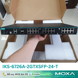  IKS-6726A-2GTXSFP-24-T |  Switch công nghiệp Rackmount 19'', 8 cổng điện có sẵn 10/100Mbps, 2 cổng COMBO điện và SFP Gigabit, Tùy chọn 2 Mô đun mở rộng cổng mạng, 1 nguồn cấp điện áp 24VDC, -40 - 75°C 