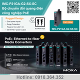  IMC-P21GA-G2-SX-SC Bộ chuyển đổi quang điện PoE Gigabit multimode SC Moxa Việt Nam 
