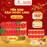  Gói 20 hộp nhỏ Yến sào Sâm Ngọc Linh - Yến sào Khánh Hòa chưng sẵn 35% (hộp 70ml) 
