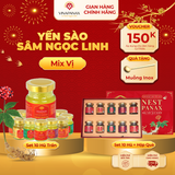  Set 10 hũ Yến sào Sâm Ngọc Linh - Yến sào Khánh Hòa chưng sẵn 35% (hũ 70ml) 