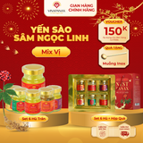  Set 6 hũ Yến sào Sâm Ngọc Linh - Yến sào Khánh Hòa chưng sẵn 35% (hũ 70ml) 