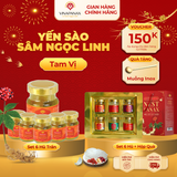  Set 6 hũ Yến sào Sâm Ngọc Linh - Yến sào Khánh Hòa chưng sẵn 35% (hũ 70ml) 