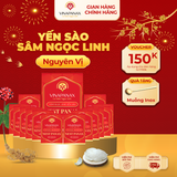  Set 15 hộp nhỏ Yến sào Sâm Ngọc Linh - Yến sào Khánh Hòa chưng sẵn 35% (hộp 70ml) 