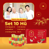  Set 10 hũ Yến sào Sâm Ngọc Linh - Yến sào Khánh Hòa chưng sẵn 35% (hũ 70ml) 