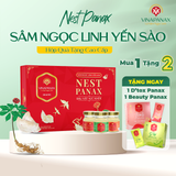  [Mua 1 Tặng 2] Hộp quà tặng cao cấp Sâm Ngọc Linh Yến sào Khánh Hòa 35% Nest Panax (10 hũ x70ml) Tặng Beauty + D'tox 