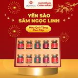 Vỏ hộp quà tặng cao cấp 10 hũ đựng Sâm Ngọc Linh Yến sào Khánh Hòa có nam châm và quai xách (hũ 70ml) 
