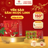  Hộp 6 hũ Yến sào Sâm Ngọc Linh Nest Panax - Yến sào Khánh Hòa chưng sẵn 35% (6 hũ x70ml) 