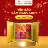  Hộp quà tặng 6 hũ Yến sào Sâm Ngọc Linh Nest Panax - Yến sào Khánh Hòa chưng sẵn 35% (6 hũ x70ml) 