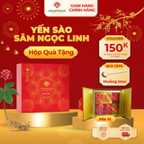  Hộp quà tặng 6 hũ Yến sào Sâm Ngọc Linh Nest Panax - Yến sào Khánh Hòa chưng sẵn 35% (6 hũ x70ml) 