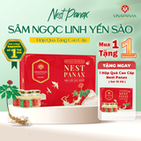  [Mua 1 Tặng 1] Hộp quà tặng cao cấp 10 hũ Sâm Ngọc Linh Yến sào Khánh Hòa 35% Nest Panax 70ml 