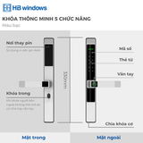  Khóa vân tay cửa nhôm 5 chức năng HB - 10 