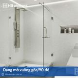  Vách kính phòng tắm 90 độ 
