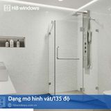 Vách kính phòng tắm 135 độ 
