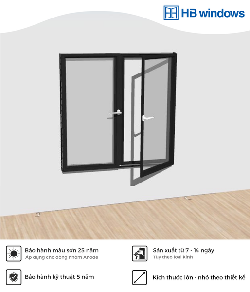 Cửa sổ mở quay 2 cánh