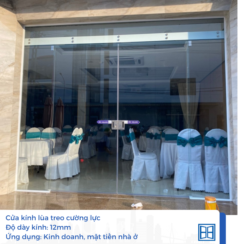  Cửa kính lùa treo 