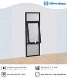  Cửa sổ hất 1 cánh 