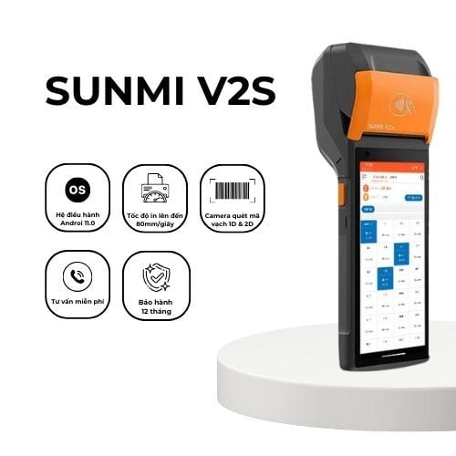 Máy POS Sunmi V2S | Giải Pháp Quản Lý Bán Hàng Hiện Đại