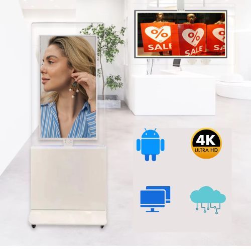 Màn Hình Quảng Cáo Chân Đứng Viền Kính model IS-AD55C