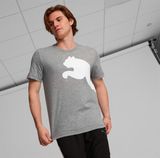  Áo Thun Puma Big Logo Màu Xám Trắng 