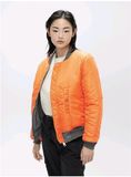  Áo Khoác Phi Công Ma-1 Nữ Máu Xám Nòng Súng 