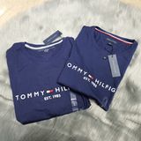  Áo Thun Tommy Hilfiger Xanh Biển Cổ Tròn Có Logo Trước Ngực [78J6318 410] 