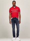  Áo Thun Polo Tommy Hilfiger Chest Stripe Regular Fit Màu Đỏ 