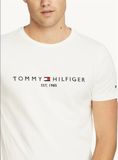  Áo Thun Tommy Hilfiger Trắng Cổ Tròn Có Logo Trước Ngực [78J6318 540] 