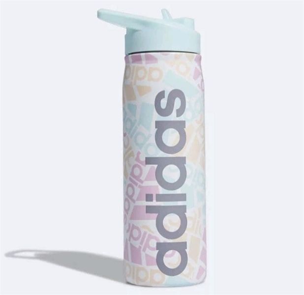  Bình Giữ Nhiệt Adidas 600ml Chính Hãng Màu Trắng Xanh Mint Logo Chữ Adidas 