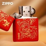  Zippo Rồng Sơn Đỏ Matte Tĩnh Điện 