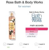  Body Mist Xịt Thơm Toàn Thân Bath And Body Works, ROSE 236ml 