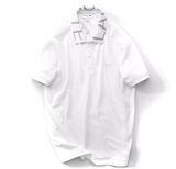  Áo Thun Polo Lacoste Men's Màu Trắng Regular Fit Mẫu Mới Polyester Cổ Phối Chữ To 