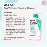  Sữa Rửa Mặt Cerave Hydrating Facial Cleaner 473ml và 355ml Dành cho Da Dầu Made in USA 