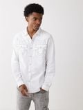  Áo Sơ Mi Dài Tay True Religion Big T Western Shirt Màu Trắng 