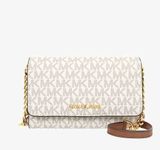  Ví Cầm Tay Michael Kors Đeo Chéo Jet Set Travel Medium MF Phone Vanilla Xbody Màu Trắng Có Logo 