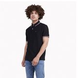  Áo Thun Tommy Hilfiger Cổ Polo Kẻ Sọc, Màu Đen Trơn, Logo Nhỏ Ngay Ngực, Regular Fit 
