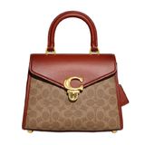  Túi Đeo Chéo Nữ Coach Sammy Top Handle In Signature Canvas Màu Nâu Khaki Logo 