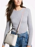  Túi Xách Nữ Michael Kors Trisha Medium Leather Màu Trắng Logo 