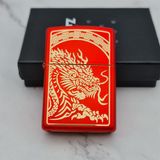  Zippo Rồng Đỏ Đồng Thau Sản Xuất 2022 New Seal 