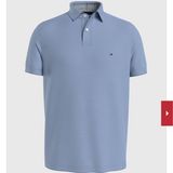  Áo Thun Tommy Hilfiger, Cổ Polo, Xanh Da Trời, Trơn, Regular Fit 