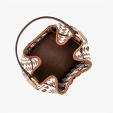  Túi Đeo Chéo Nữ Michael Kors MK Reed Belted Bucket Crossbody 35T4G6RM2Y Màu Nâu Trắng Mẫu Mới 