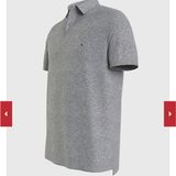  Áo Thun Tommy Hilfiger, Cổ Polo, Regular Fit, Xám Đậm, Logo Nhỏ Trước Ngực 