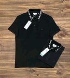  Áo Thun Polo Lacoste Men's Màu Đen Regular Fit Mẫu Mới Polyester Cổ Phối Chữ Nhỏ 