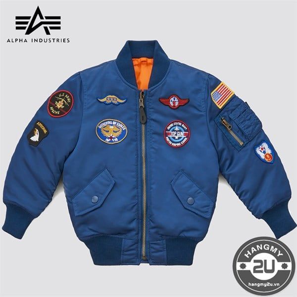  Áo Khoác MA-1 ALP Y (KIDs) Xanh Biển Có LOGO 