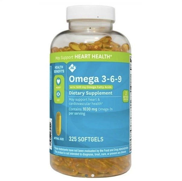  Viên uống dầu cá Omega 3-6-9 Member's Mark Suppots Heart Health 325 viên của Mỹ 