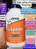  Viên uống trị mụn Now L-Lysine 500mg 250viên 