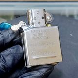  Zippo Ngựa 3D Mạ Bạc Nền Xanh 