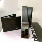  Set Ví Và Thắt Lưng Pierre Cardin Màu Đen Bản 3.5cm Da Bò 